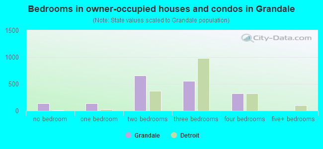 Bedrooms in owner-occupied houses and condos in Grandale