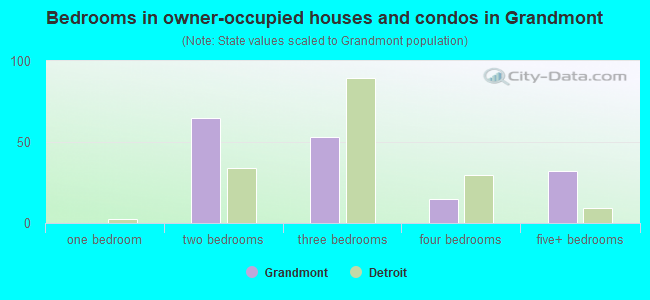 Bedrooms in owner-occupied houses and condos in Grandmont