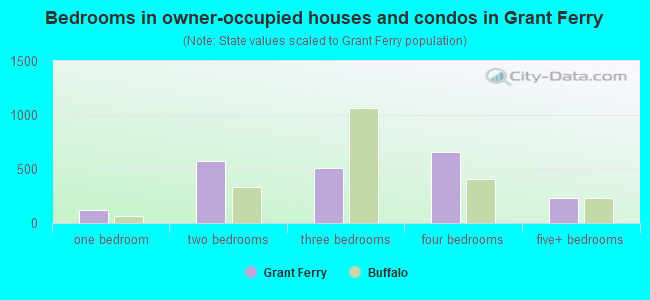 Bedrooms in owner-occupied houses and condos in Grant Ferry