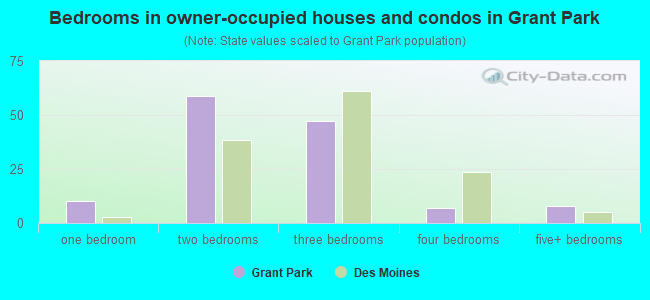 Bedrooms in owner-occupied houses and condos in Grant Park