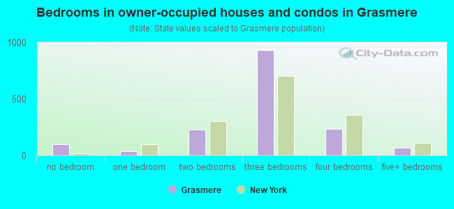 Bedrooms in owner-occupied houses and condos in Grasmere