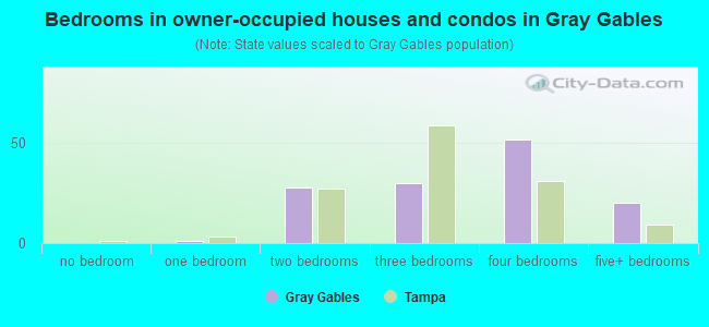 Bedrooms in owner-occupied houses and condos in Gray Gables