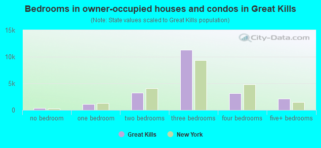 Bedrooms in owner-occupied houses and condos in Great Kills