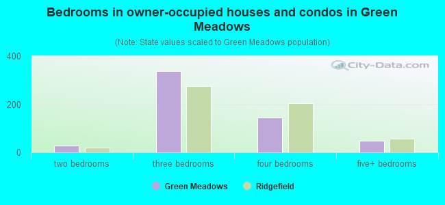 Bedrooms in owner-occupied houses and condos in Green Meadows