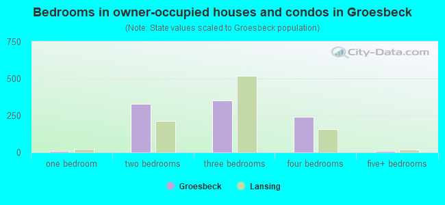 Bedrooms in owner-occupied houses and condos in Groesbeck
