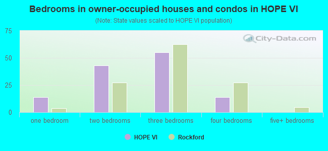 Bedrooms in owner-occupied houses and condos in HOPE VI