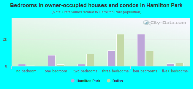 Bedrooms in owner-occupied houses and condos in Hamilton Park