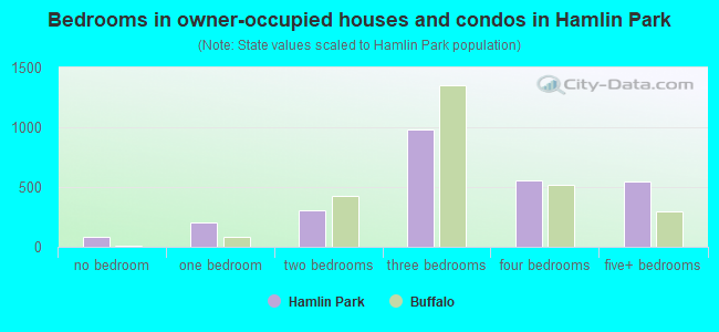 Bedrooms in owner-occupied houses and condos in Hamlin Park