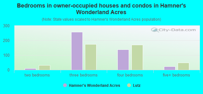 Bedrooms in owner-occupied houses and condos in Hamner's Wonderland Acres