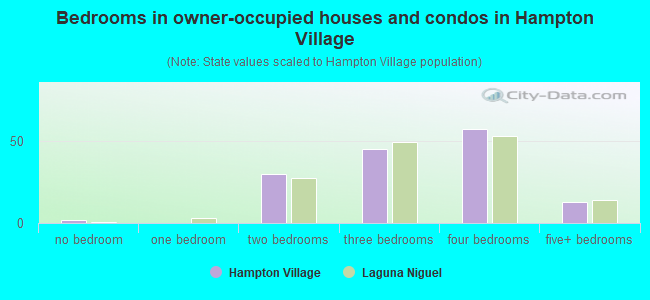 Bedrooms in owner-occupied houses and condos in Hampton Village