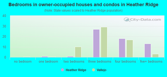 Bedrooms in owner-occupied houses and condos in Heather Ridge