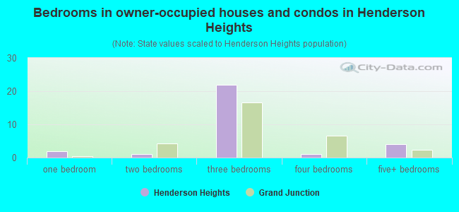Bedrooms in owner-occupied houses and condos in Henderson Heights