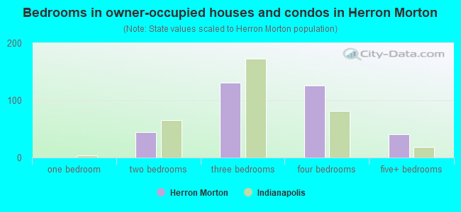 Bedrooms in owner-occupied houses and condos in Herron Morton