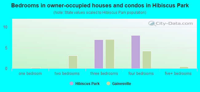 Bedrooms in owner-occupied houses and condos in Hibiscus Park