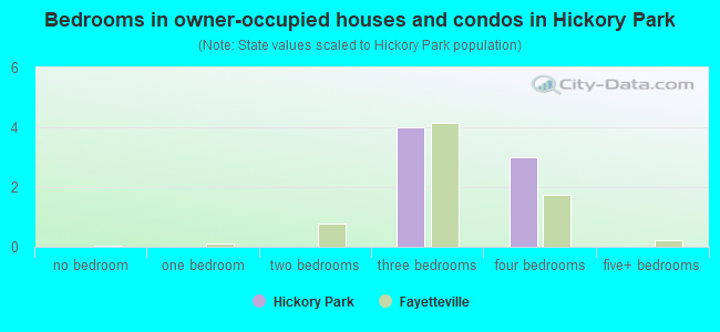 Bedrooms in owner-occupied houses and condos in Hickory Park
