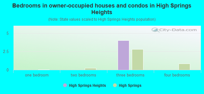 Bedrooms in owner-occupied houses and condos in High Springs Heights