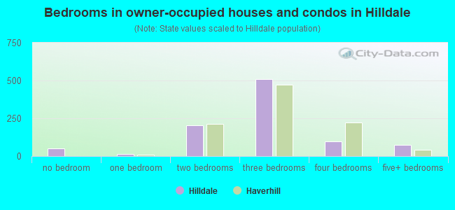 Bedrooms in owner-occupied houses and condos in Hilldale