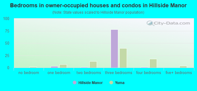 Bedrooms in owner-occupied houses and condos in Hillside Manor