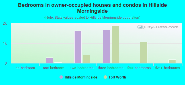 Bedrooms in owner-occupied houses and condos in Hillside Morningside