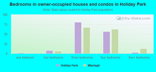 Bedrooms in owner-occupied houses and condos in Holiday Park