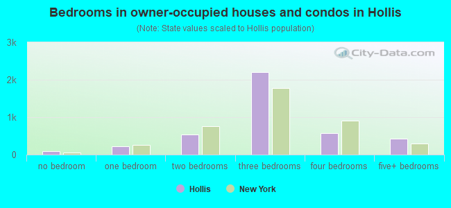 Bedrooms in owner-occupied houses and condos in Hollis
