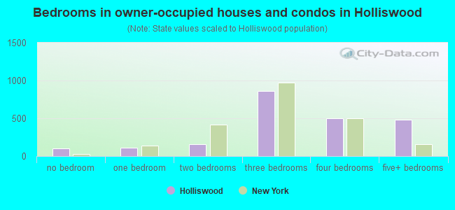 Bedrooms in owner-occupied houses and condos in Holliswood