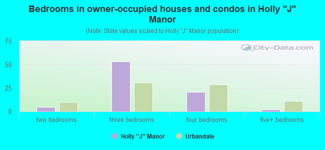 Bedrooms in owner-occupied houses and condos in Holly 