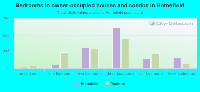 Bedrooms in owner-occupied houses and condos in Homefield