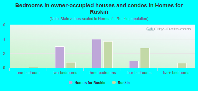 Bedrooms in owner-occupied houses and condos in Homes for Ruskin