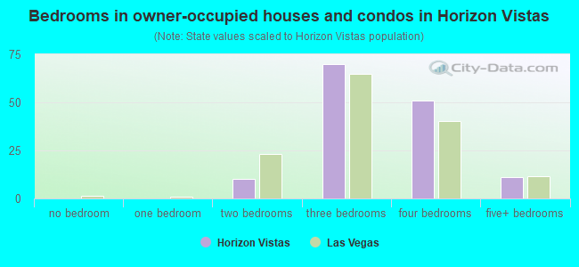 Bedrooms in owner-occupied houses and condos in Horizon Vistas