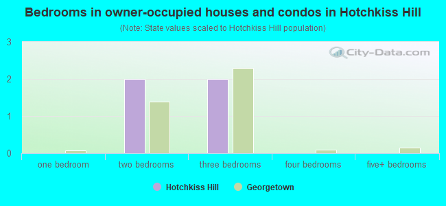 Bedrooms in owner-occupied houses and condos in Hotchkiss Hill