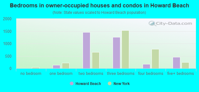 Bedrooms in owner-occupied houses and condos in Howard Beach