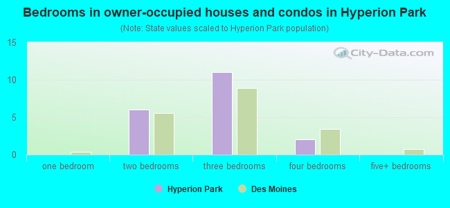 Bedrooms in owner-occupied houses and condos in Hyperion Park