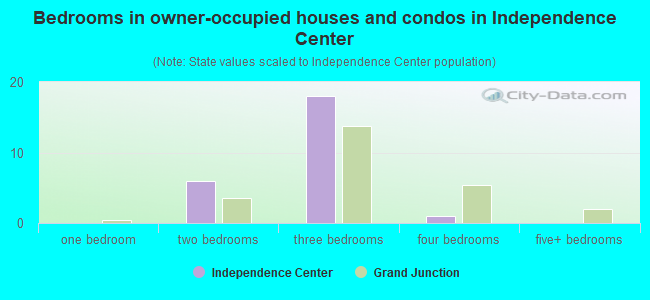 Bedrooms in owner-occupied houses and condos in Independence Center