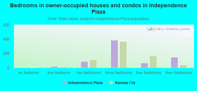 Bedrooms in owner-occupied houses and condos in Independence Plaza