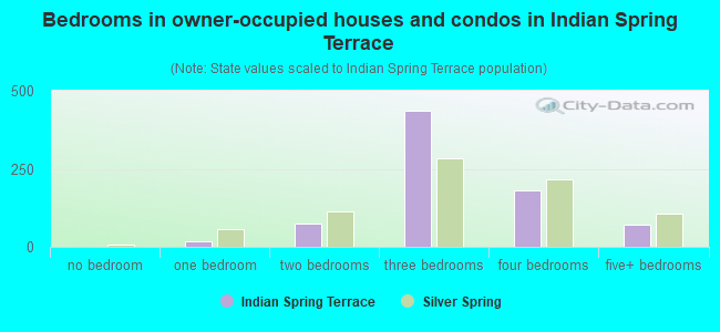 Bedrooms in owner-occupied houses and condos in Indian Spring Terrace