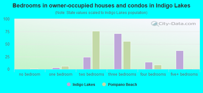 Bedrooms in owner-occupied houses and condos in Indigo Lakes