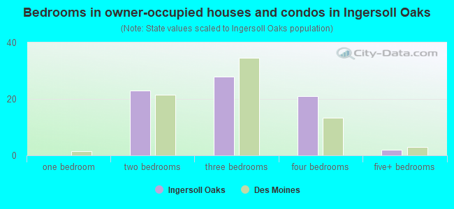 Bedrooms in owner-occupied houses and condos in Ingersoll Oaks
