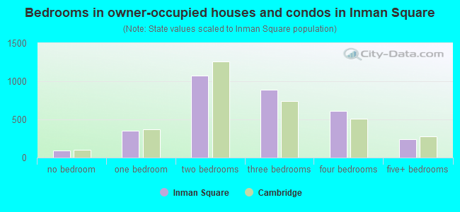 Bedrooms in owner-occupied houses and condos in Inman Square