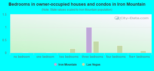 Bedrooms in owner-occupied houses and condos in Iron Mountain