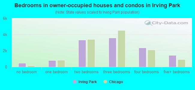 Bedrooms in owner-occupied houses and condos in Irving Park