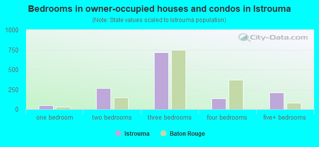 Bedrooms in owner-occupied houses and condos in Istrouma