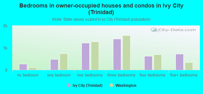 Bedrooms in owner-occupied houses and condos in Ivy City (Trinidad)