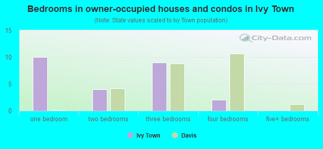 Bedrooms in owner-occupied houses and condos in Ivy Town