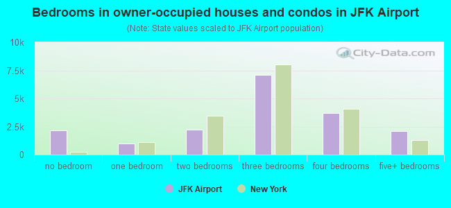 Bedrooms in owner-occupied houses and condos in JFK Airport