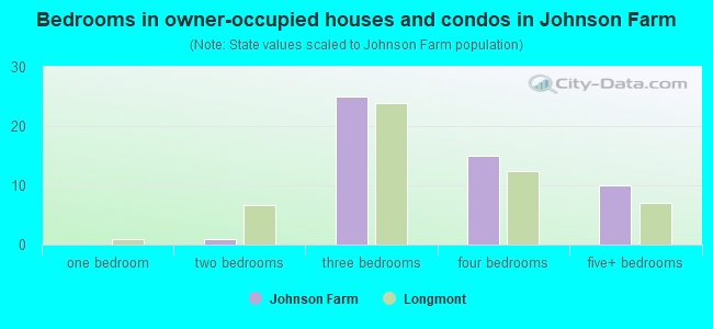 Bedrooms in owner-occupied houses and condos in Johnson Farm