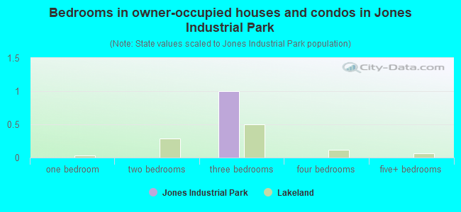 Bedrooms in owner-occupied houses and condos in Jones Industrial Park
