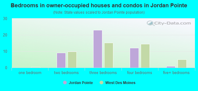Bedrooms in owner-occupied houses and condos in Jordan Pointe