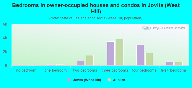 Bedrooms in owner-occupied houses and condos in Jovita (West Hill)