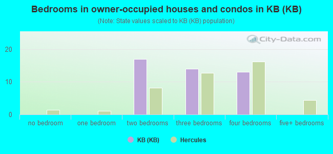 Bedrooms in owner-occupied houses and condos in KB (KB)